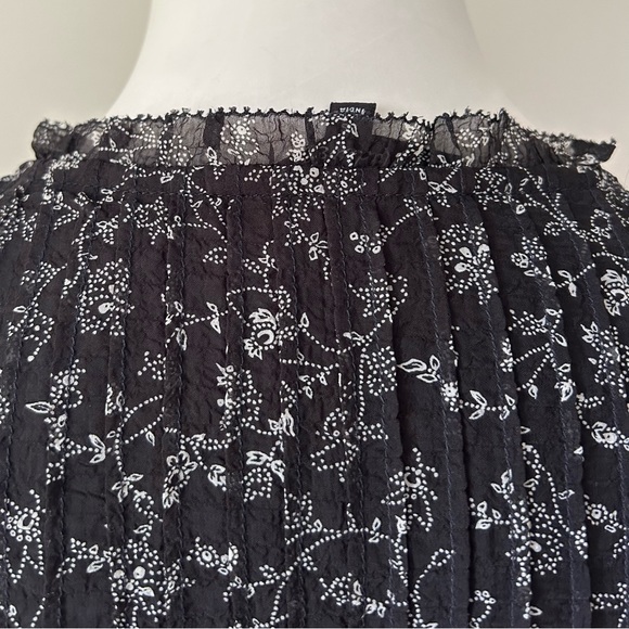 MADEWELL Ruffle-Neck Button-Front Mini Dress in Dotted Vines, XS - Picture 10 of 13